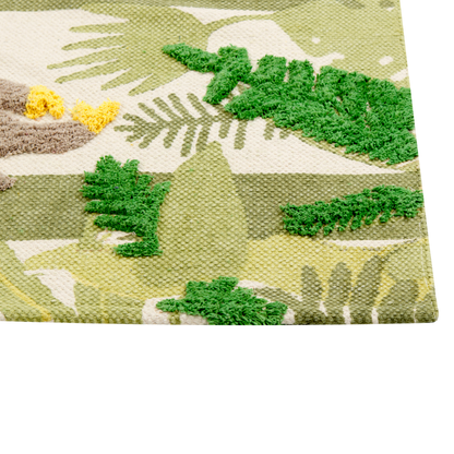 Jungle Print Area Rug 80 x 150cm Low Pile for Kids Playroom