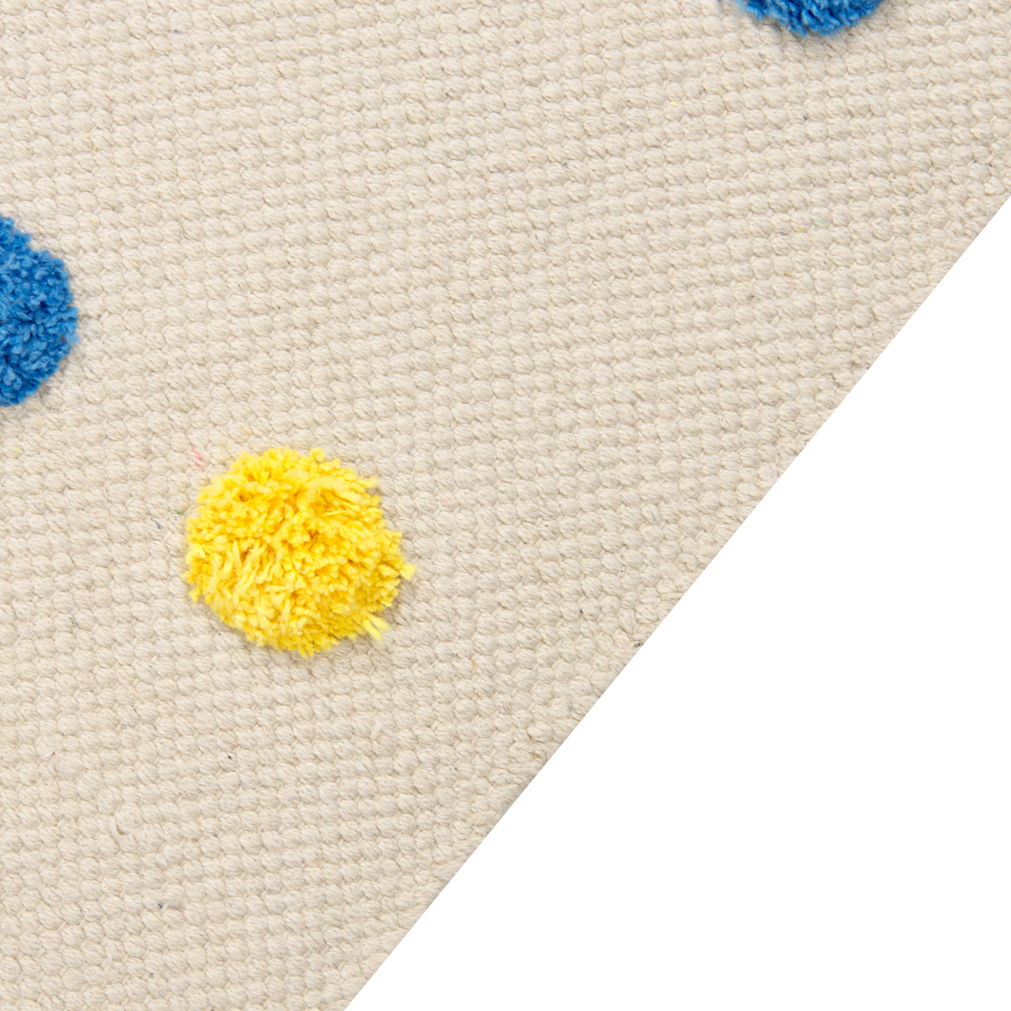 Multicolour Mini Pom Pom Area Rug 80 X 150cm Low Pile Soft Cotton Backing For Kids Playroom