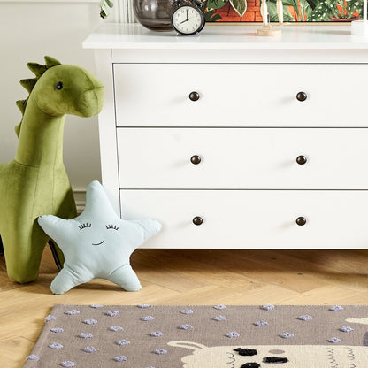 Llama Print Area Rug Brown 80 By 150cm Low Pile Runner With Non Slip Backing For Kids Playroom