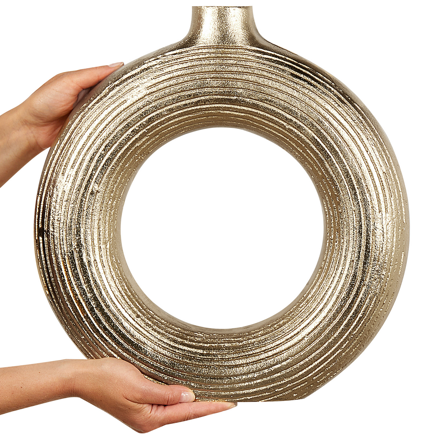 Comal Gold Aluminium Vase Distressed Glam Modern Home Decor