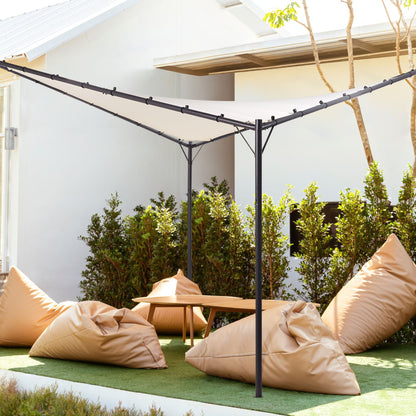 Pergola Beige Outdoor Pavilion 300 x 300cm Polyester Steel Frame Garden Shade