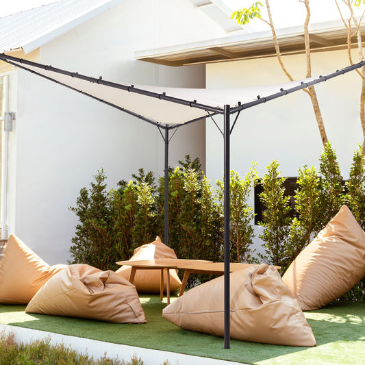 Pergola Beige Outdoor Pavilion 300 x 300cm Polyester Steel Frame Garden Shade