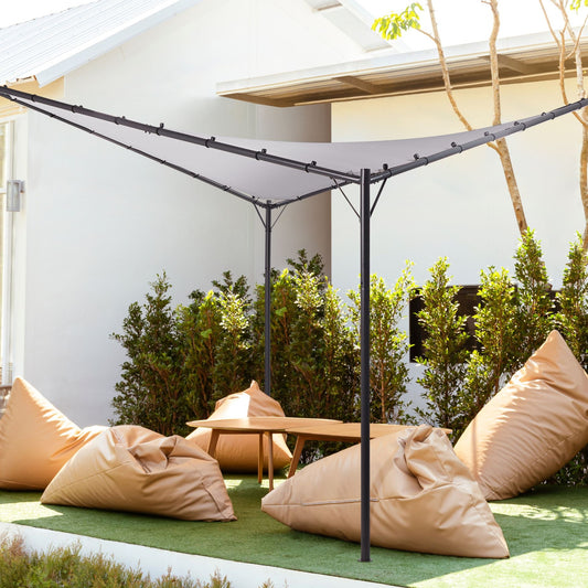 Pergola Grey Polyester Steel 300 x 300cm Outdoor Pavilion
