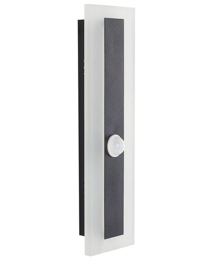 Outdoor LED Wall Light 30cm Black Steel Acrylic Motion Sensor