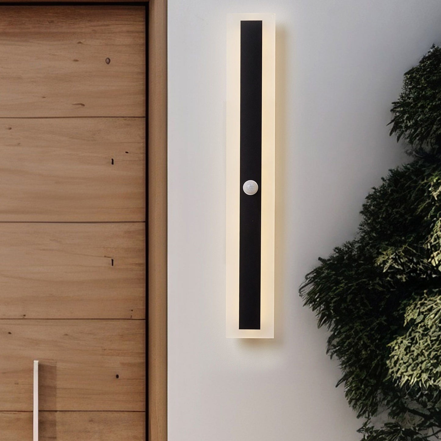 Outdoor LED Wall Light Black 60cm Steel Acrylic Motion Sensor