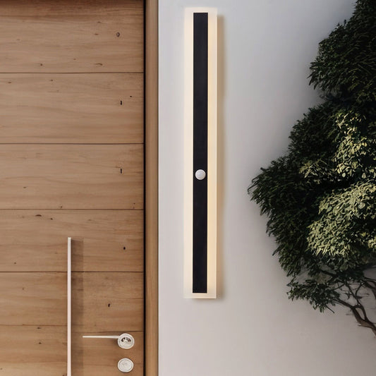 Outdoor LED Wall Light With Motion Sensor Black 80cm