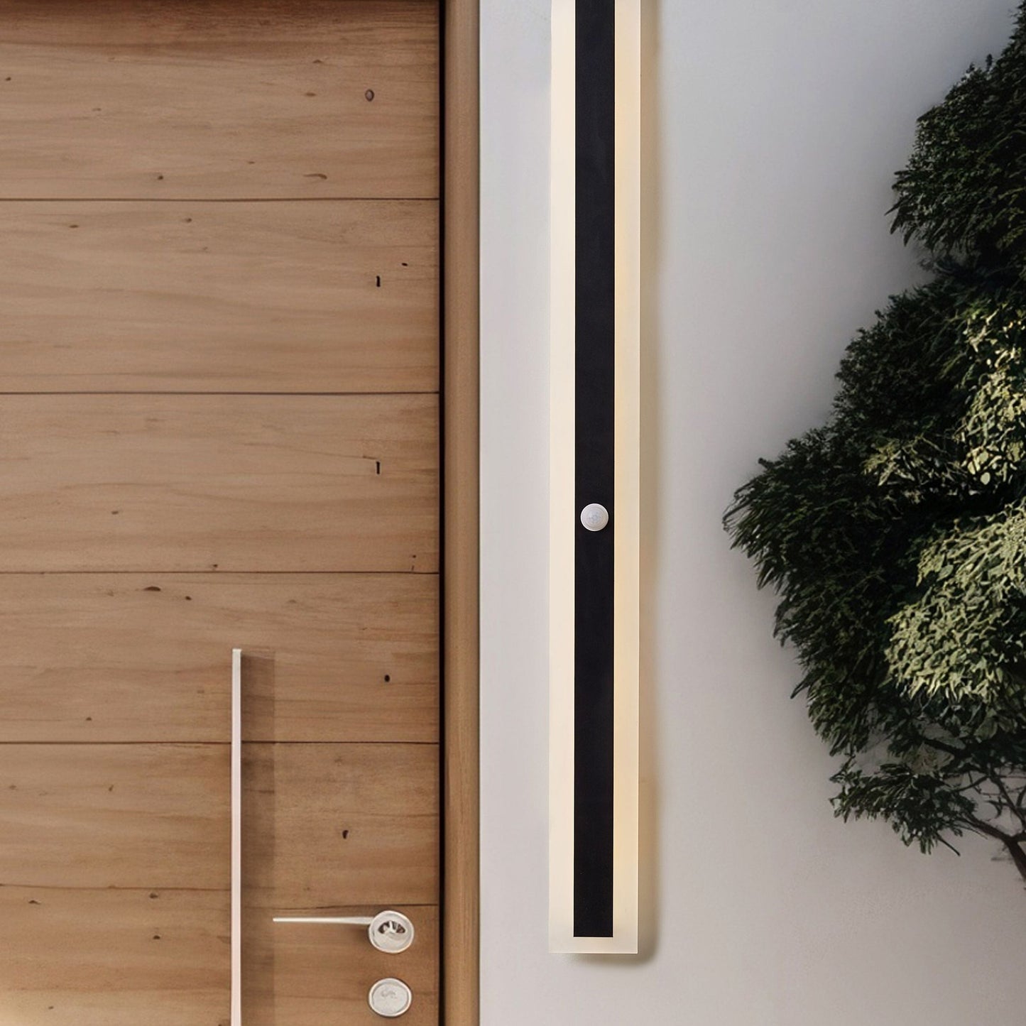Outdoor LED Wall Light Black 100cm Motion Sensor