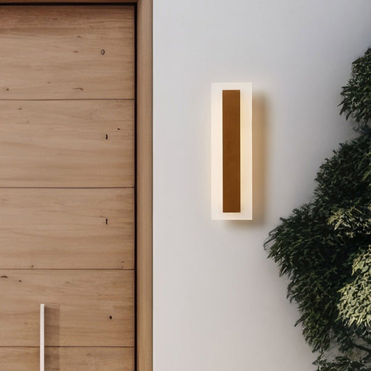 Outdoor LED Wall Light Gold 30cm Steel Acrylic Modern Design