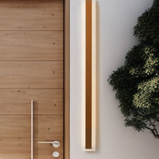 Outdoor LED Wall Light Gold 100cm Steel And Acrylic Modern Design Weatherproof
