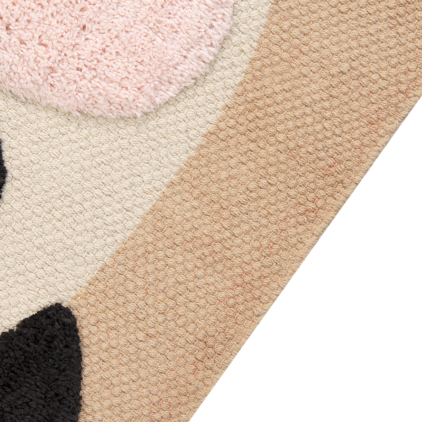 Panda Print Kids Area Rug Beige 80 x 150cm Low Pile Playroom