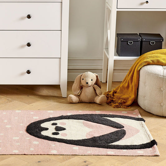 Pinguin Pink Penguin Print Area Rug 80 x 150cm Low Pile