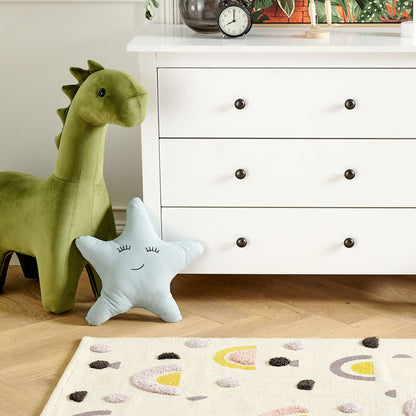 Rainbow Multicolor Kids Area Rug 80 x 150cm Cotton Polyester Low Pile Playroom Safe Anti Slip
