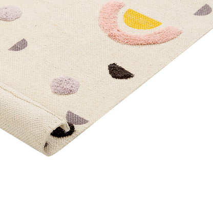 Rainbow Multicolor Kids Area Rug 80 x 150cm Cotton Polyester Low Pile Playroom Safe Anti Slip