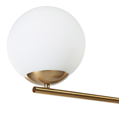 Table Lamp Black and Gold Marble Base Glass Shade for Modern Living Room and Bedroom