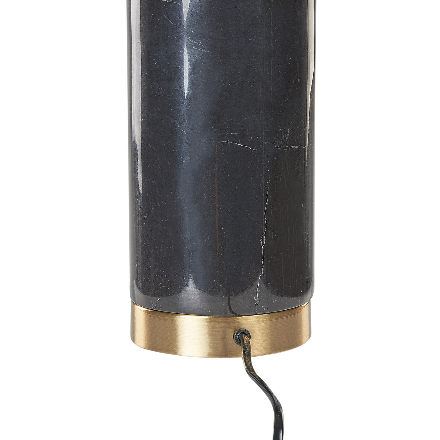 Table Lamp Black and Gold Marble Base Glass Shade for Modern Living Room and Bedroom
