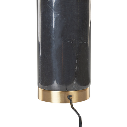 Table Lamp Black and Gold Marble Base Glass Shade for Modern Living Room and Bedroom