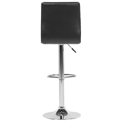 Elara Home Bar Chair Set Of 2 Black Faux Leather Seats With Silver Chrome Frames Counter Height Swivel Adjustable