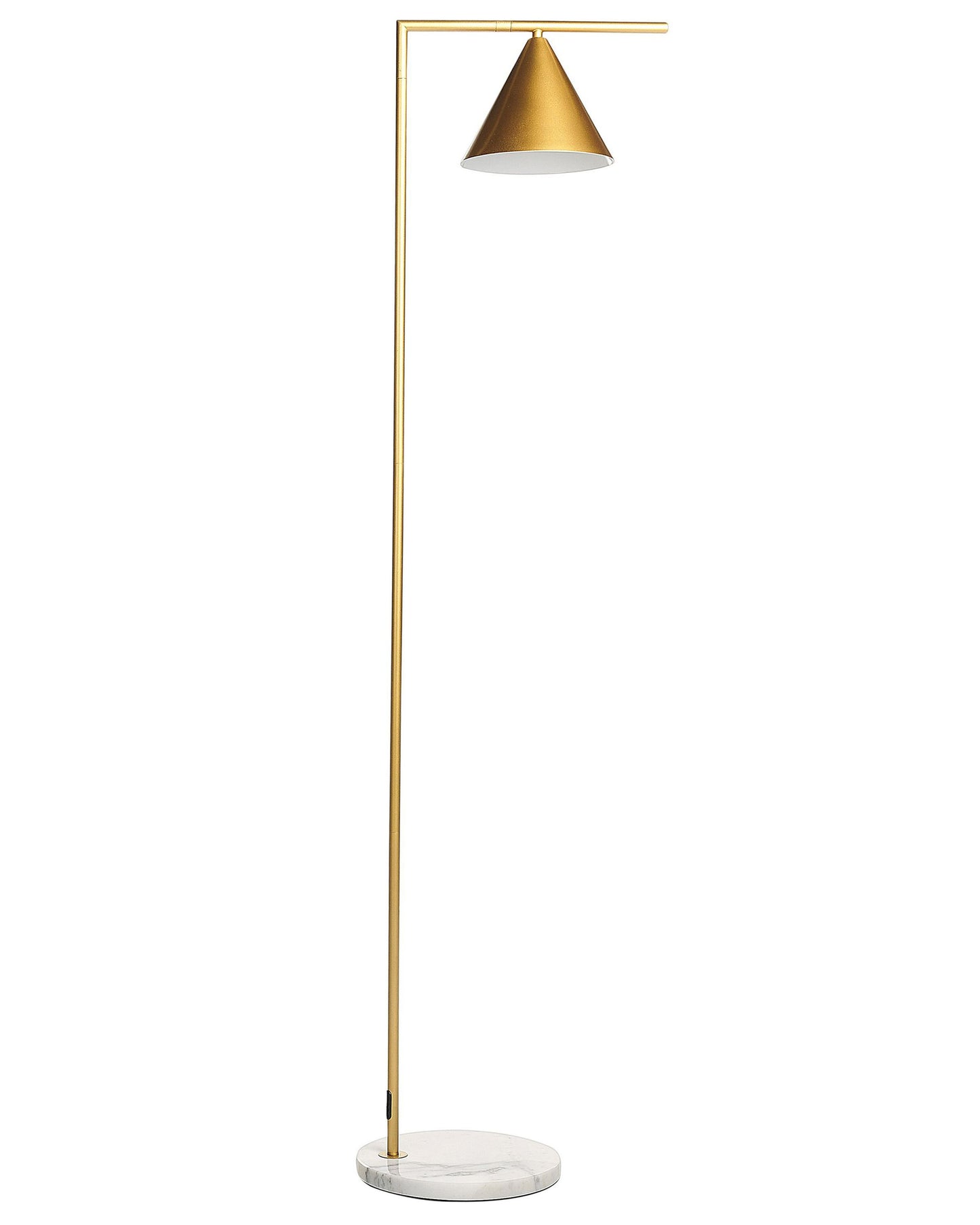 Gold Marble Floor Lamp With Cone Shade Modern Office