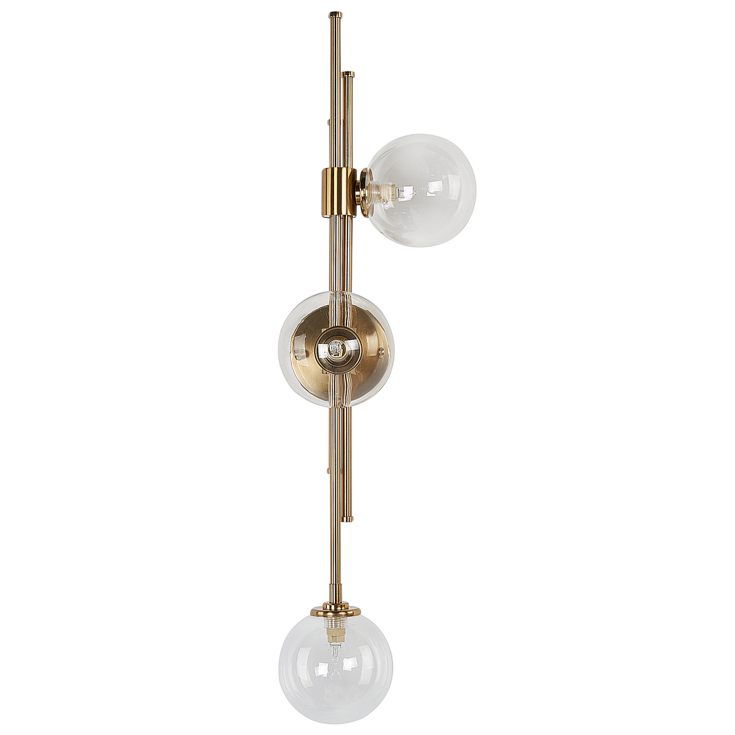 Glamora Luxe Wall Lamp Gold Iron Glass 3 Lights Modern Glam Fixture for Living Rooms and Hallways