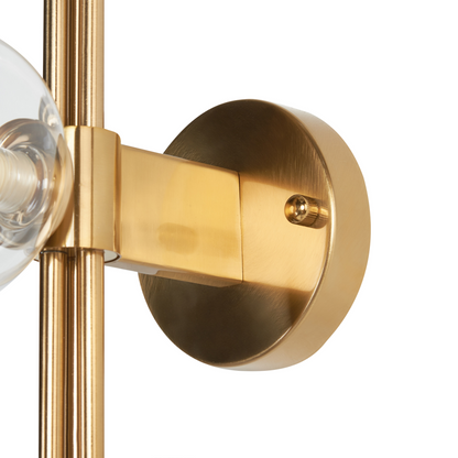 Glamora Luxe Wall Lamp Gold Iron Glass 3 Lights Modern Glam Fixture for Living Rooms and Hallways