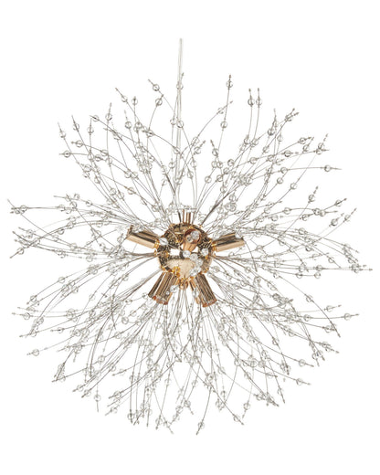 Crystaal Crystal Beads Pendant Lamp Gold Base 8 Fittings Contemporary