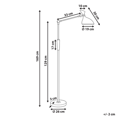 Floor LED Lamp 169cm Silver Dimmable CCT Modern Home Office