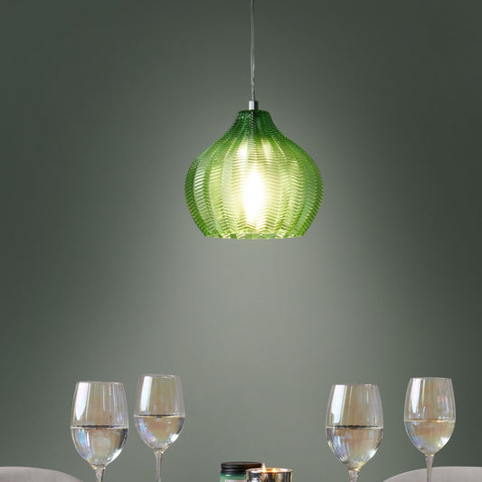 Pendant Lamp Green Glass Shade Retro Lighting