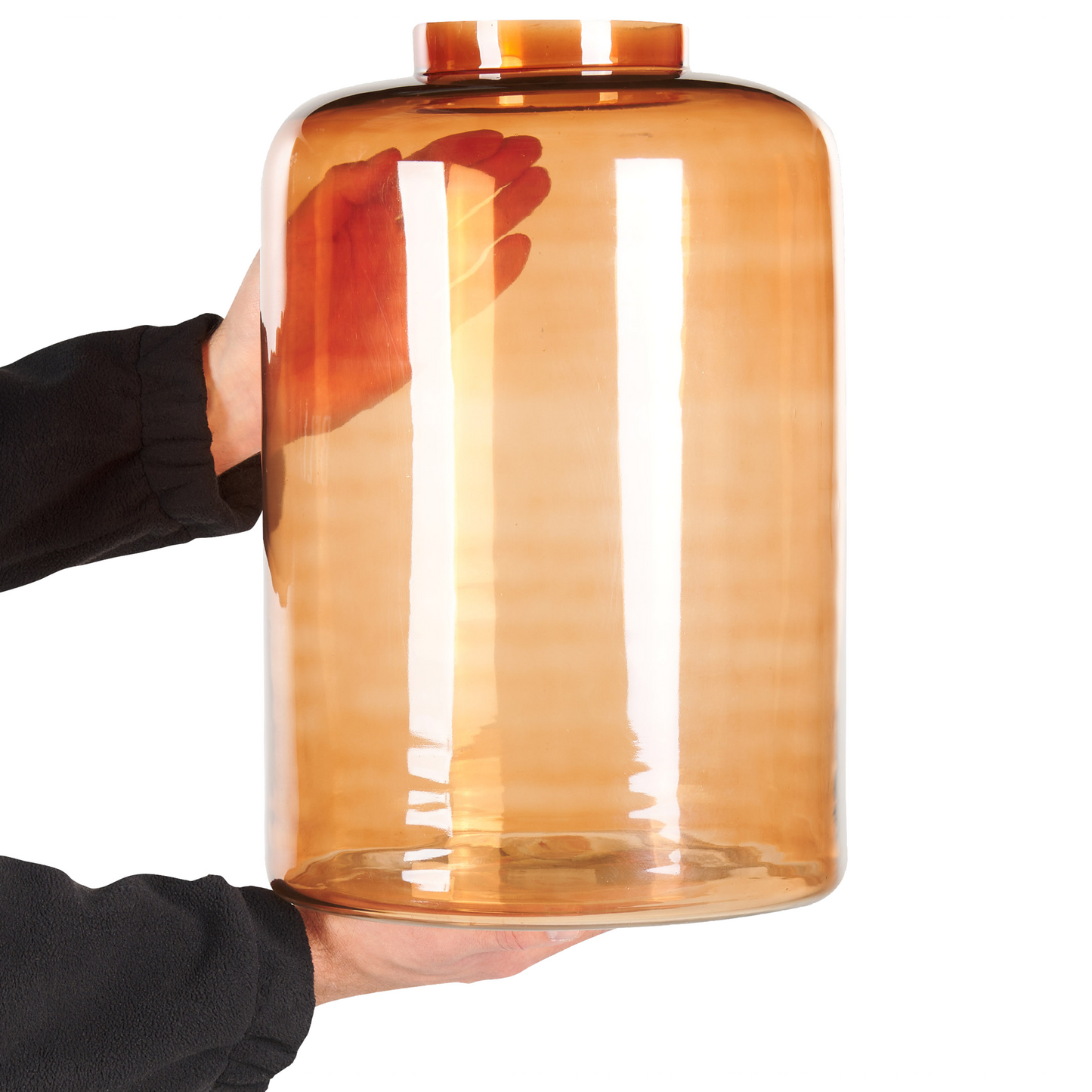 Floor Vase Tall Orange Glass Tint