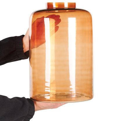 Floor Vase Tall Orange Glass Tint