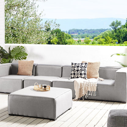 Veranda Garden Sofa Set 4 Seater Ottoman Modular Outdoor Light Grey