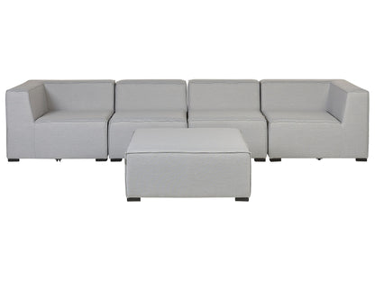 Veranda Garden Sofa Set 4 Seater Ottoman Modular Outdoor Light Grey