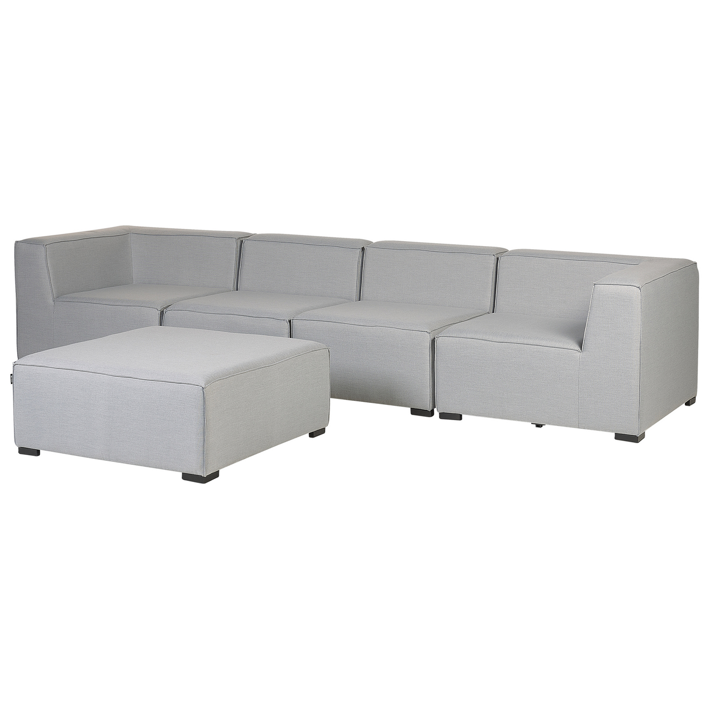Veranda Garden Sofa Set 4 Seater Ottoman Modular Outdoor Light Grey