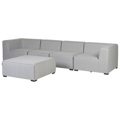 Veranda Garden Sofa Set 4 Seater Ottoman Modular Outdoor Light Grey