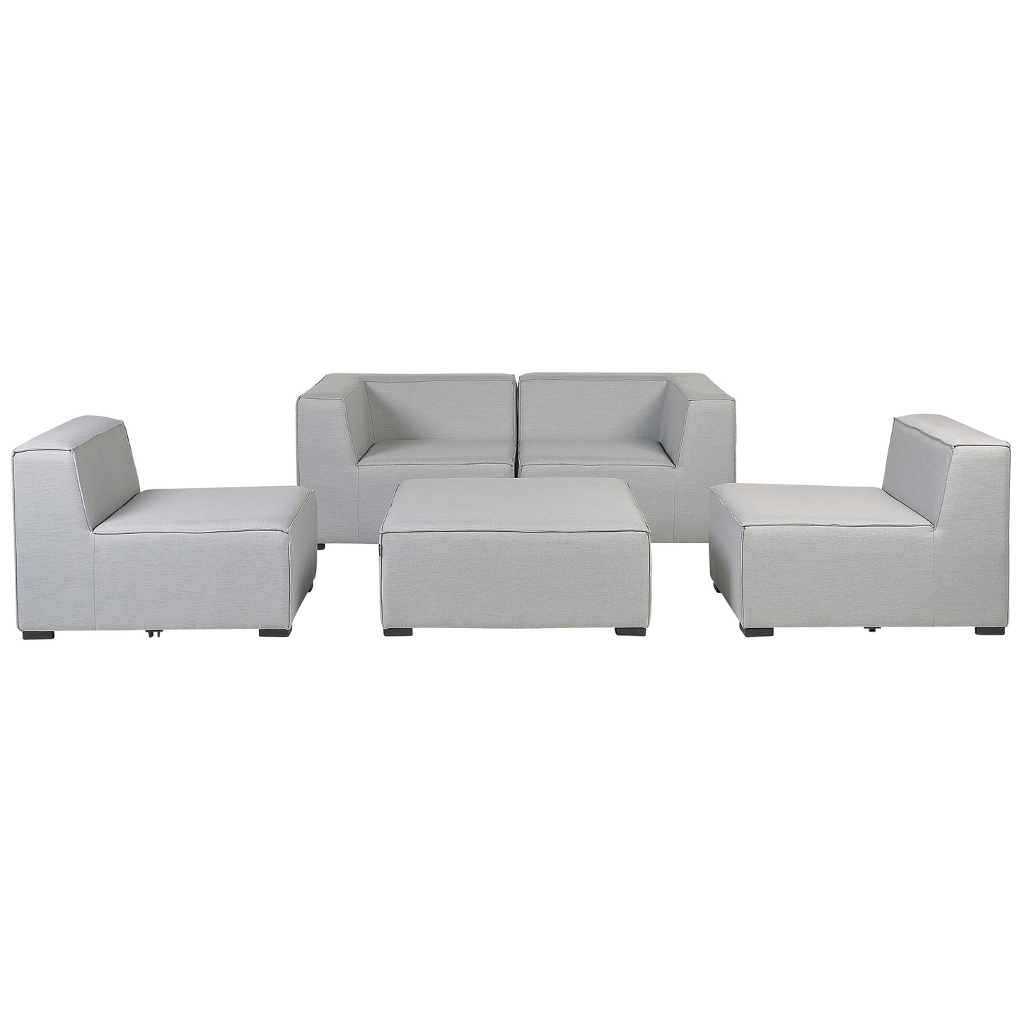 Veranda Garden Sofa Set 4 Seater Ottoman Modular Outdoor Light Grey