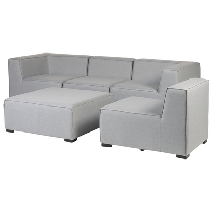 Veranda Garden Sofa Set 4 Seater Ottoman Modular Outdoor Light Grey