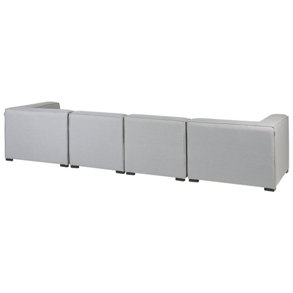 Veranda Garden Sofa Set 4 Seater Ottoman Modular Outdoor Light Grey