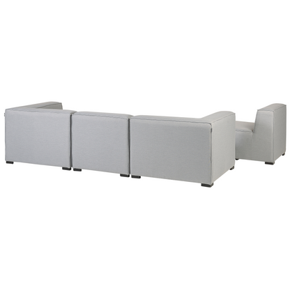 Veranda Garden Sofa Set 4 Seater Ottoman Modular Outdoor Light Grey