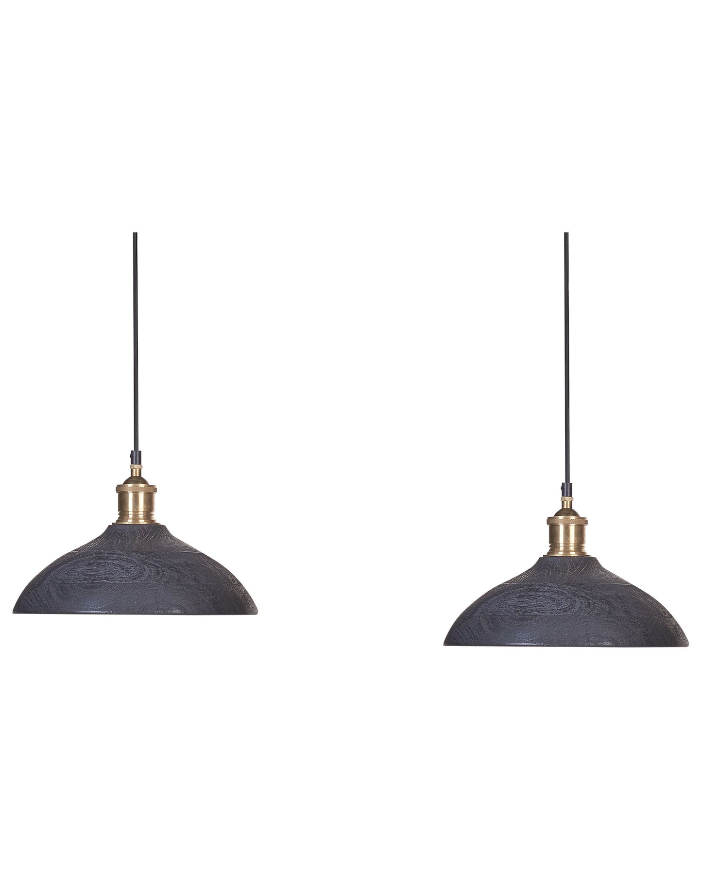 Pendant Lamp Black Natural Wood Shade Ceiling Light Handmade