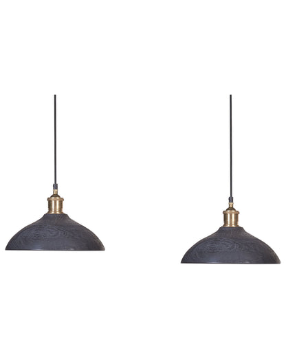 Pendant Lamp Black Natural Wood Shade Ceiling Light Handmade