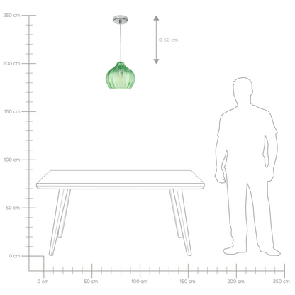 Pendant Lamp Green Glass Shade Retro Lighting