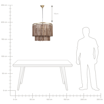 Pendant Lamp Dark Brown Mango Shade Boho Industrial