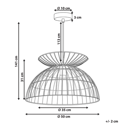 Brass Cage Pendant Lamp Openwork Round Shade