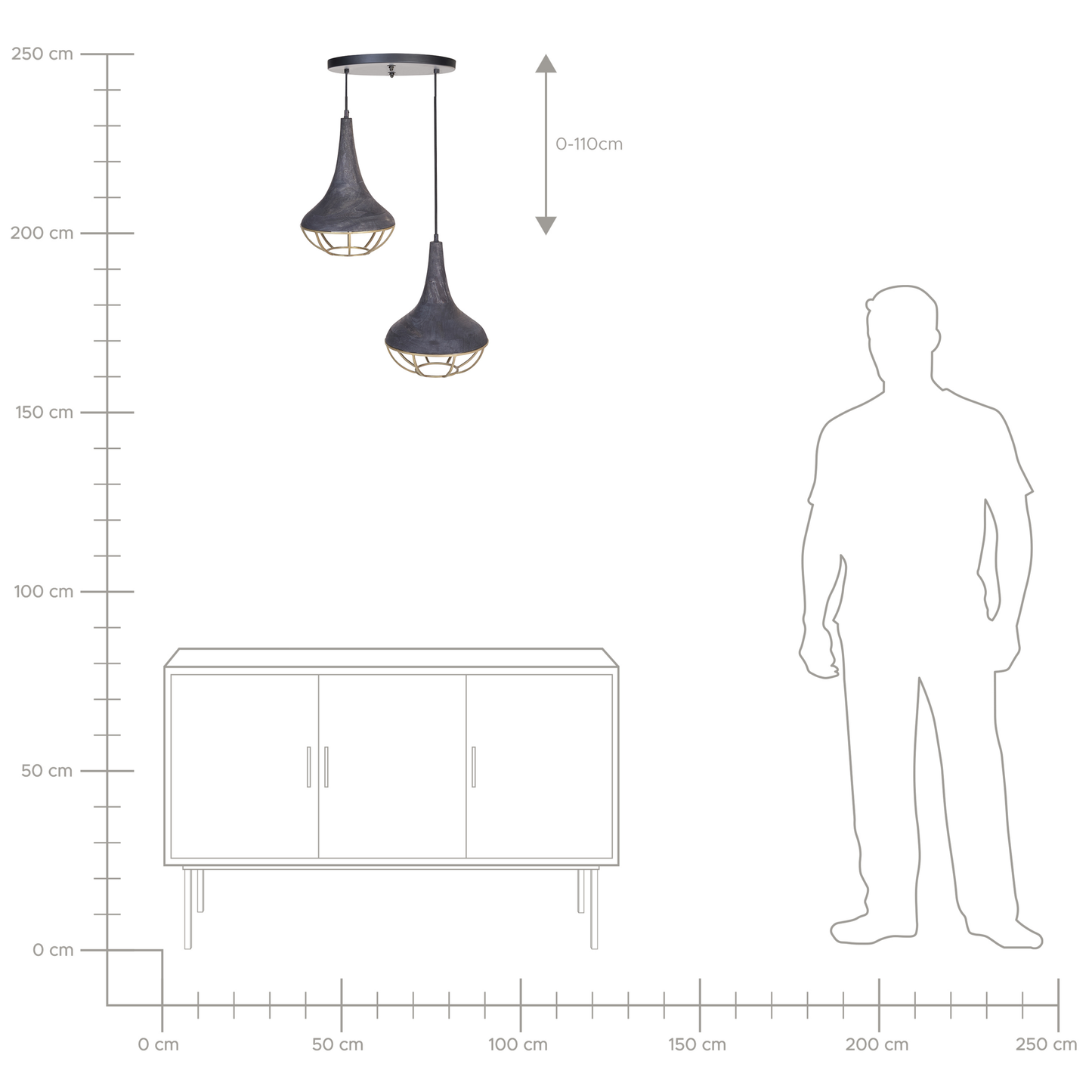Lighting Pendant Lamp Black Wood Shade Two Point Boho Ceiling Light Handmade