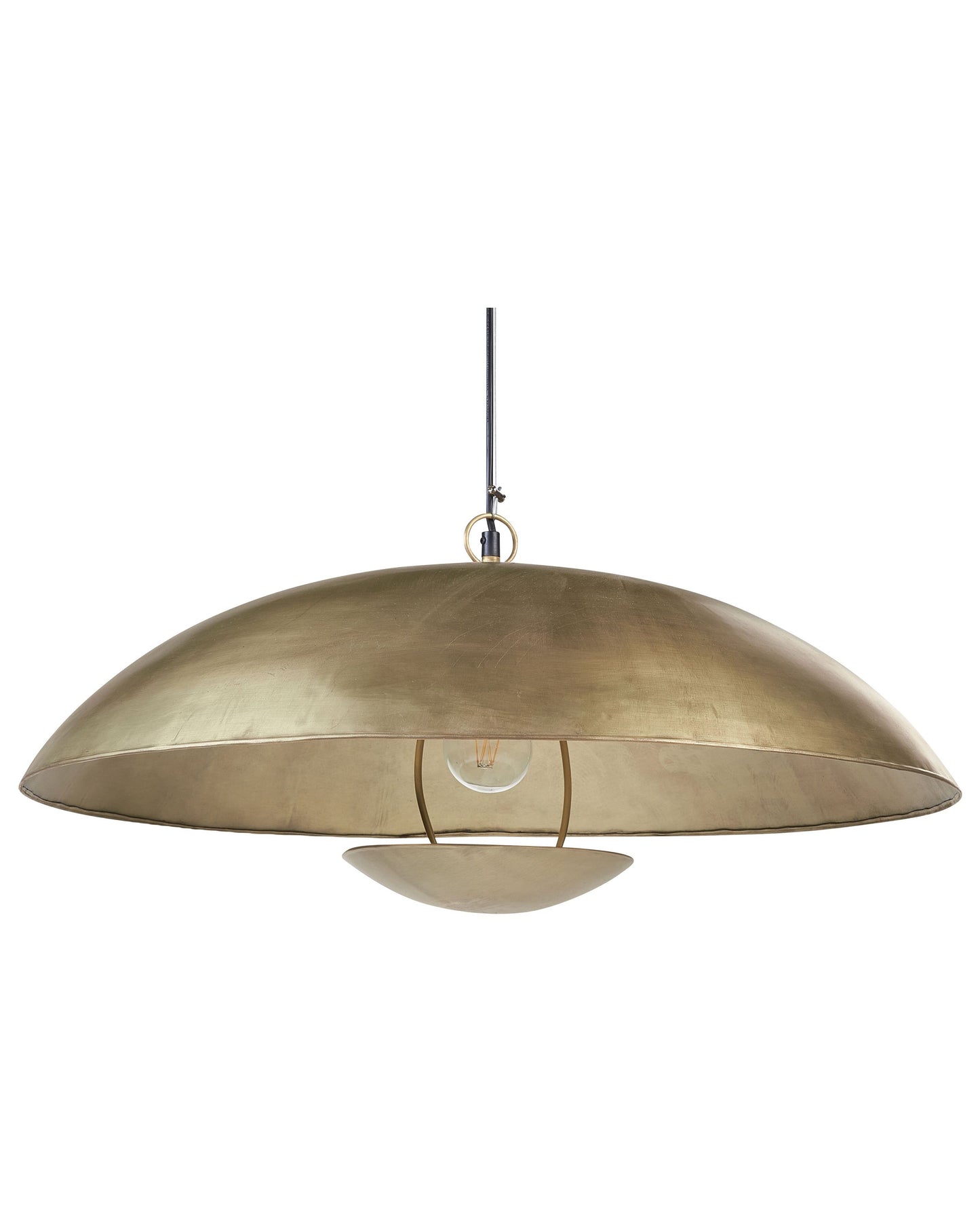 Brass Pendant Lamp Iron Dome Ceiling Light