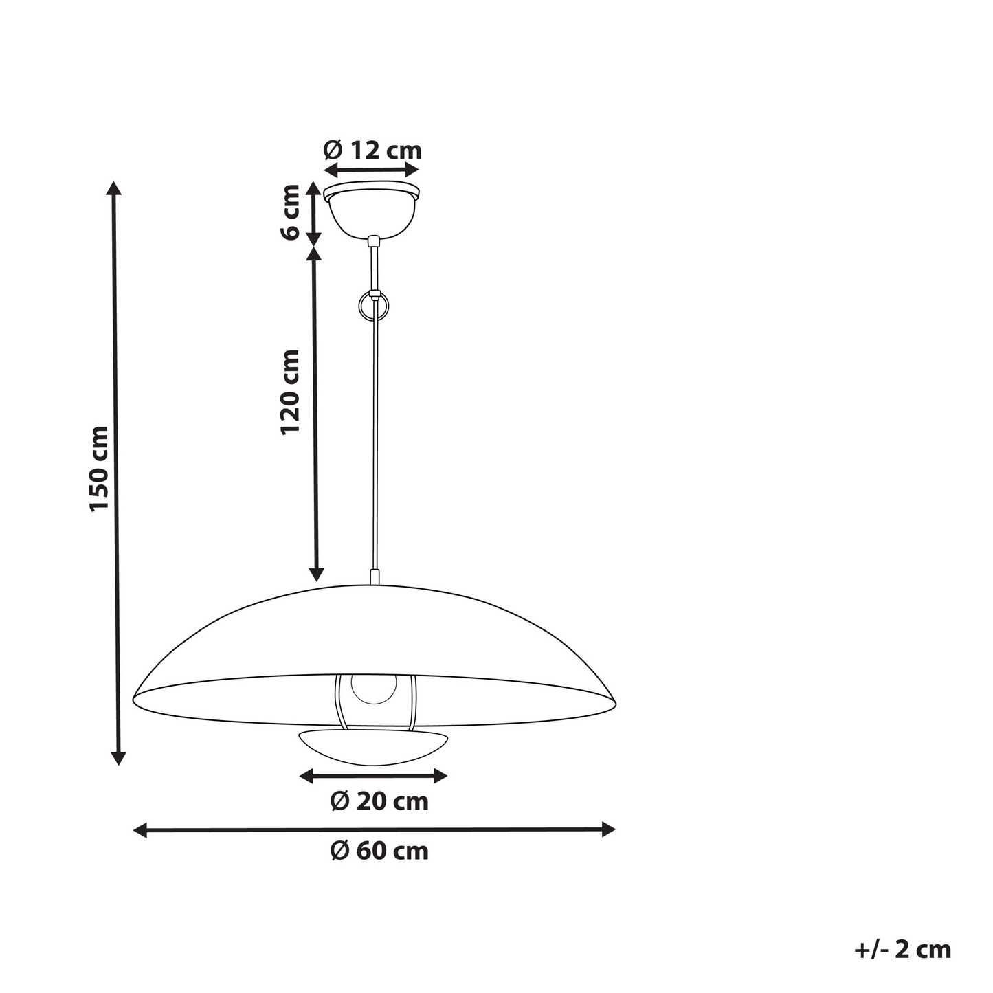 Brass Pendant Lamp Iron Dome Ceiling Light
