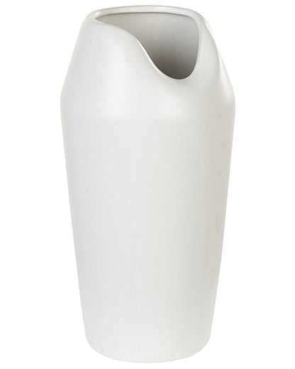 Design Decorative Table Vase White Matt Stoneware 33cm