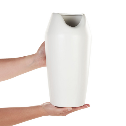 Design Decorative Table Vase White Matt Stoneware 33cm