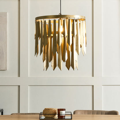 Lumina Brass Pendant Lamp Retro Metal Iron Ceiling Chandelier Brass Finish