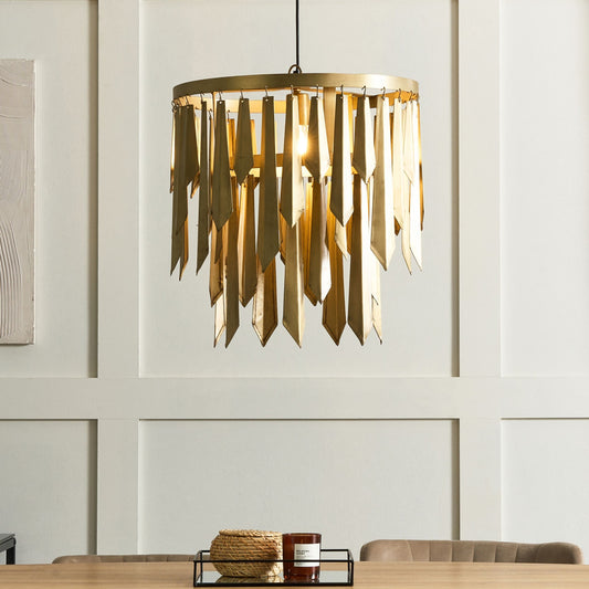 Lumina Brass Pendant Lamp Retro Metal Iron Ceiling Chandelier Brass Finish