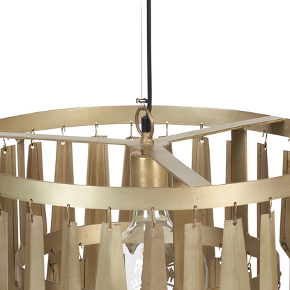 Lumina Brass Pendant Lamp Retro Metal Iron Ceiling Chandelier Brass Finish